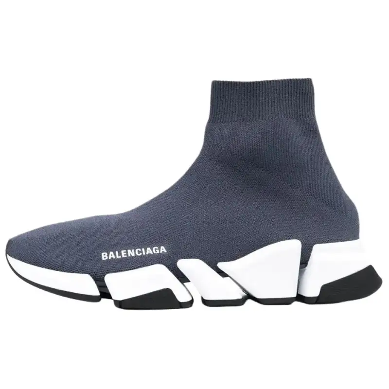 Balenciaga Speed 2.0 Fabric High top Casual Shoes Men's Blue