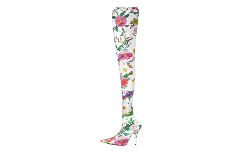 Balenciaga x GUCCI The Hacker Project Knife Leather Knee high Boots Women's White