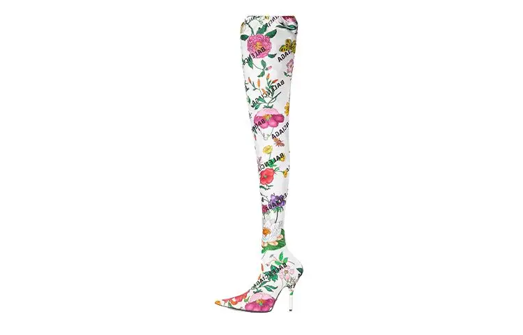 Balenciaga x GUCCI The Hacker Project Knife Leather Knee high Boots Women's White