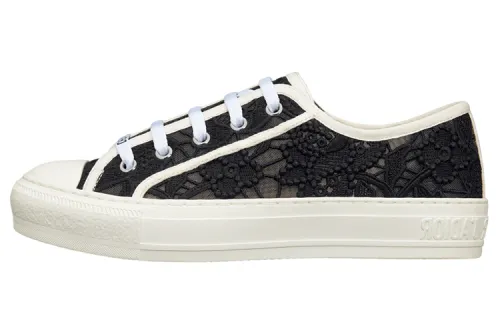 DIOR Walk'n'Dior Cotton Fabric Stylish Skateboarding Shoes Women's Black