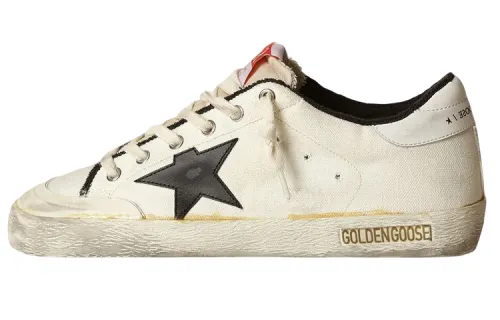 Golden Goose Super Star Leather Low top Stylish Skateboarding Shoes Men's White Black