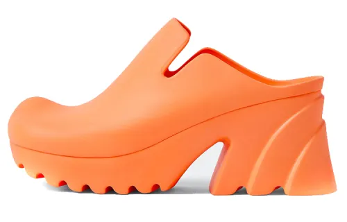 Bottega Veneta Rubber Flash Mules Orange Women's