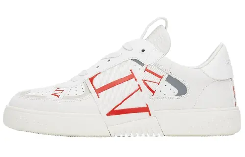Valentino VL7N Leather Low top Stylish Skateboarding Shoes Women's White Red
