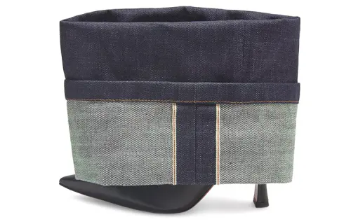 LOEWE Leather High Heel Ankle Boots Women's Dark Blue