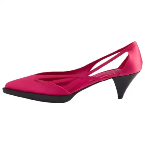PRADA Cone Heel High Heels 5.5cm Women's Pink
