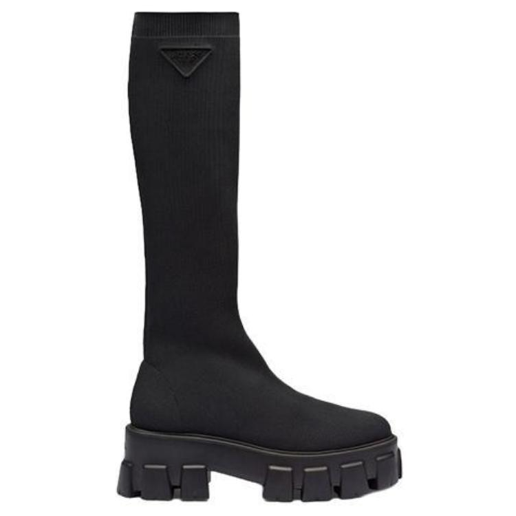 PRADA Monolith Knee High Boots 5.5cm Women's Black