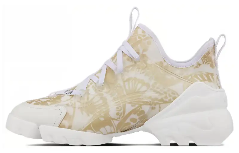 DIOR D Connect Leather Mid top Casual Shoes Women's White