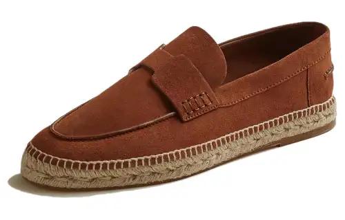 HERMES Trip Suede Men's Casual Shoes Men's Umber