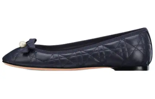 DIOR Cow Leather Casual Shoes Women's Dark Blue