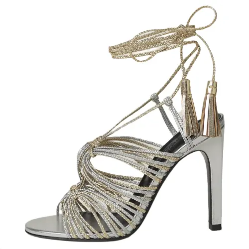 HERMES Karma One Strap Sandals 10.5cm Women's Silver