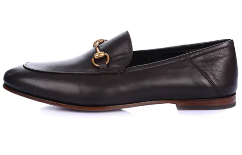 GUCCI Horsebit Casual Shoes Men's Coffee