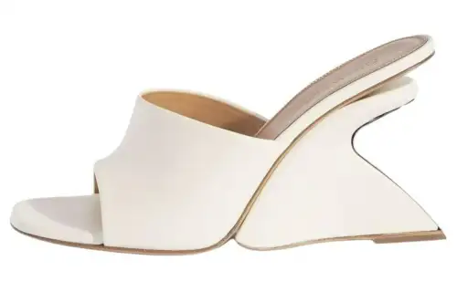 OFF-WHITE Jug wedge-heel leather mules Women's