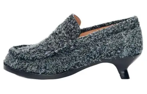 LOEWE Campo Suede Minimalist Fashion Slim Heel High Heels 4cm Women's Charcoal Gray