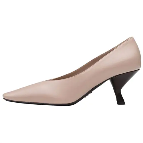 PRADA Leather Slim Heel High Heels Women's Pink