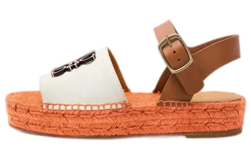 LOEWE Leather One Strap Sandals Women's White