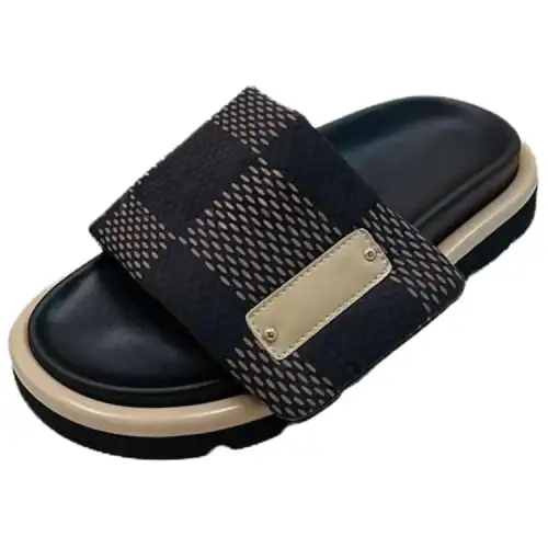 LOUIS VUITTON Slide Slippers Men's Black