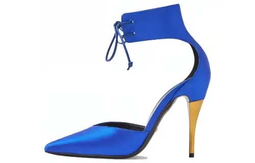 GUCCI Cone Heel High Heels 10.5cm Women's Blue