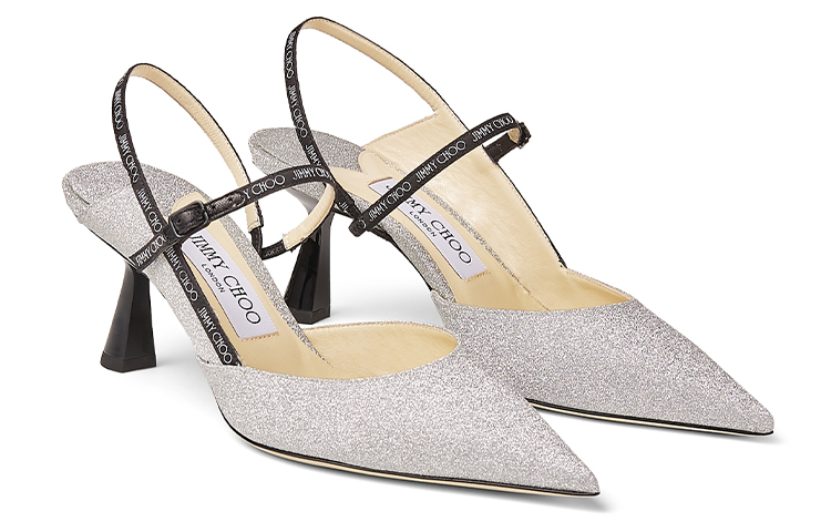 Jimmy Choo Ray Leather Slim Heel High Heels 6.5cm Women's Silver