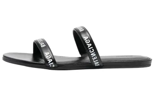 Balenciaga Logo Sandals 'Calf Black' Women's