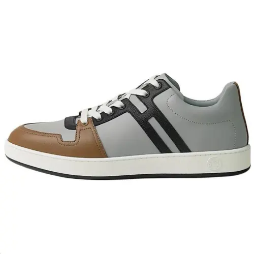 HERMES Join Low top Skateboard Shoes Men's Gray Brown