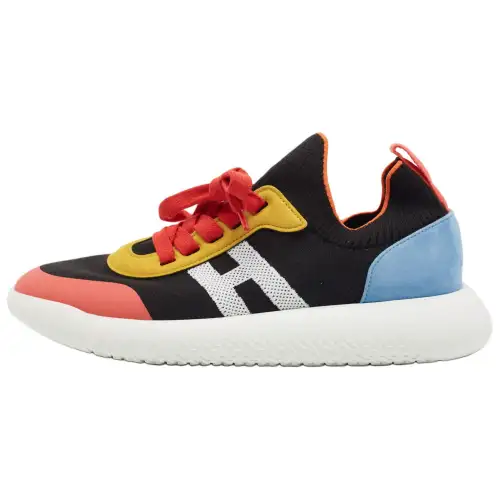 HERMES Crew Abrasion Resistant Low top Casual Shoes Men's Black