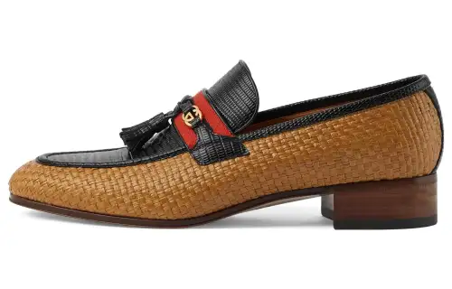 GUCCI Interlocking Loafers Men's Brown