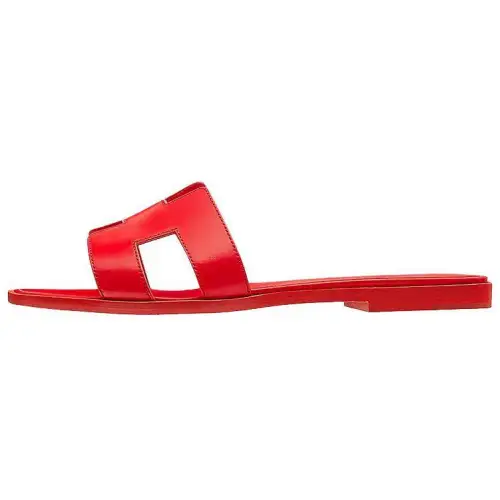 HERMES Oran Slide Slippers Women's Bali Island Red