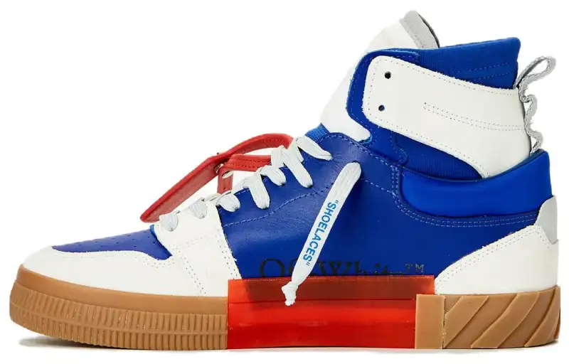 OFF-WHITE Floating Arrow High-Top Sneaker White Blue