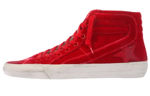 Golden Goose Slide Skateboard Shoes Women's Mid Top Red
