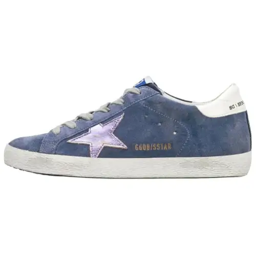 Golden Goose Super Star Low top Stylish Skateboarding Shoes Women's Blue