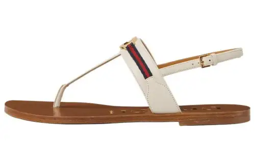 GUCCI Interlocking One Strap Sandals Women's Ecru