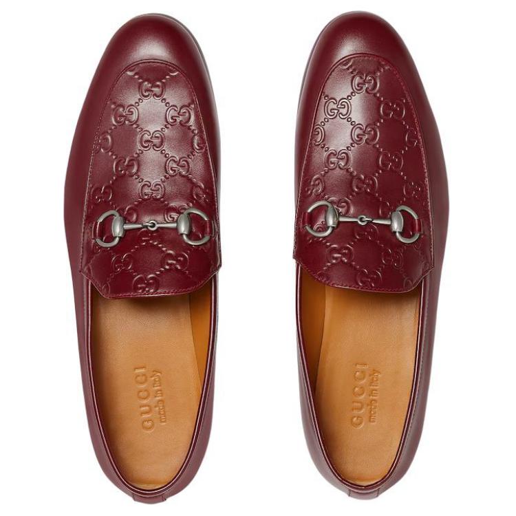 GUCCI Horsebit Leather Loafers Men's Red