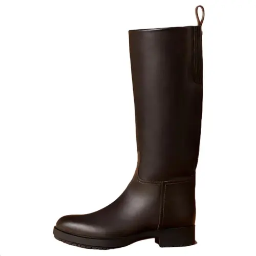 HERMES Steeple Knee high Boots Men's Brown