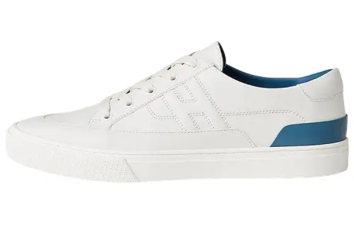 HERMES Deep Leather Stylish Skateboarding Shoes Men's White