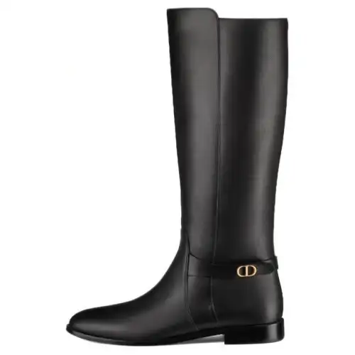 DIOR Empreinte Leather Knee high Boots Women's Black