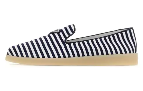 PRADA Fabric Casual Shoes Men's Black White