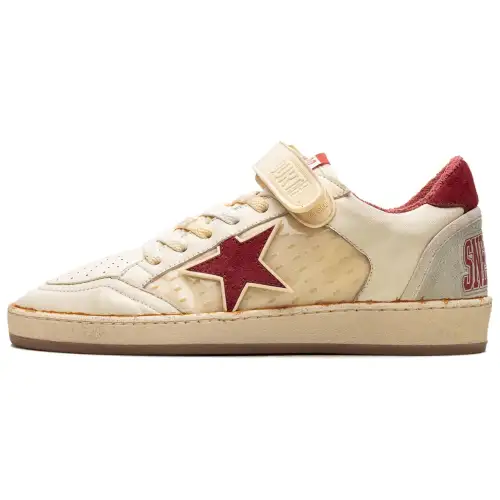 Golden Goose Ball Star Sheepskin Low top Skateboard Shoes Men's Beige