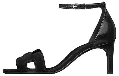 HERMES Première One Strap Sandals Women's Black