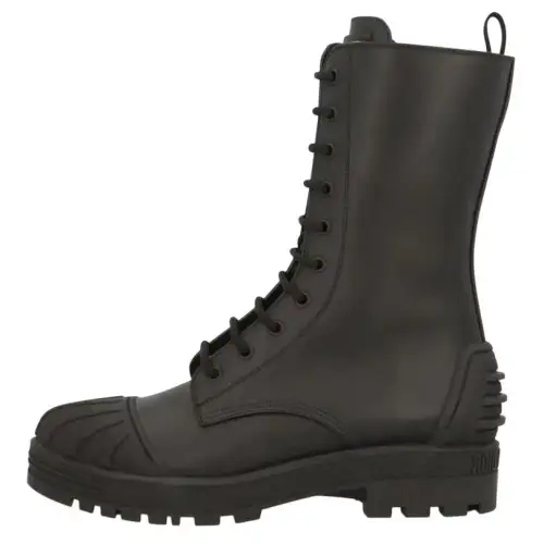 DIOR DiorIron Cow Split Leather Crew Mid Calf Boots Women's Black