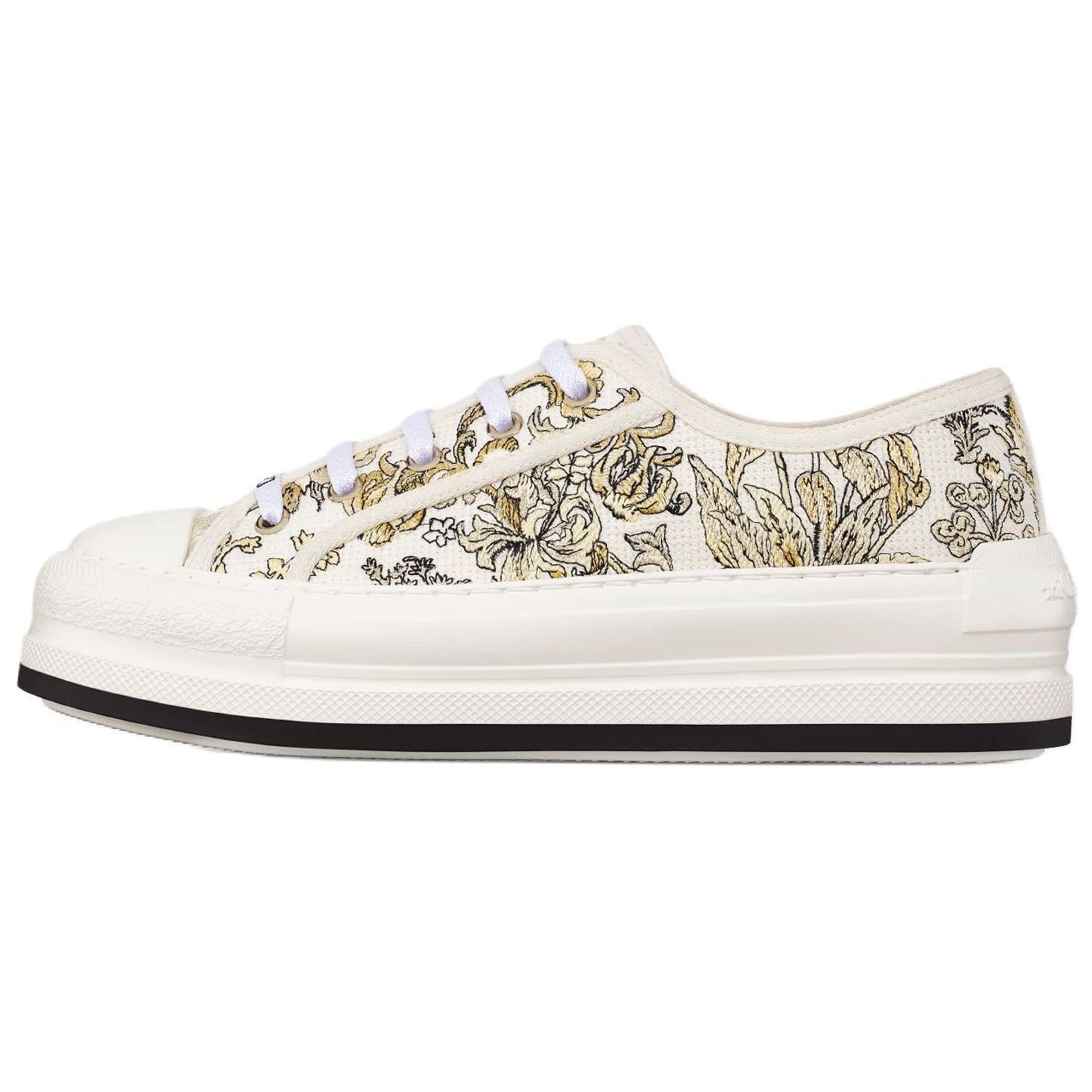 DIOR Walk'n'Dior Platform Shoes Low top Skateboard Shoes Women's Gold