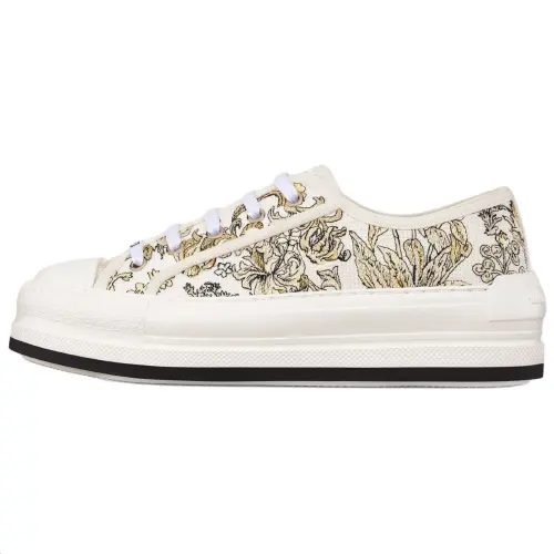 DIOR Walk'n'Dior Platform Shoes Low top Skateboard Shoes Women's Gold