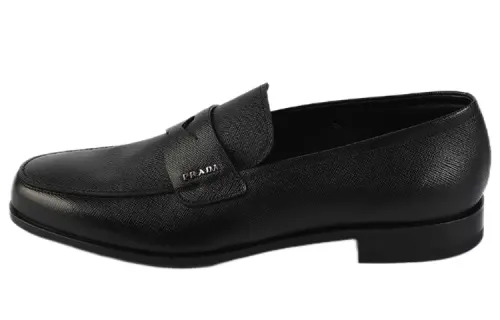 PRADA Saffiano Penny Loafers 'Black' Women's