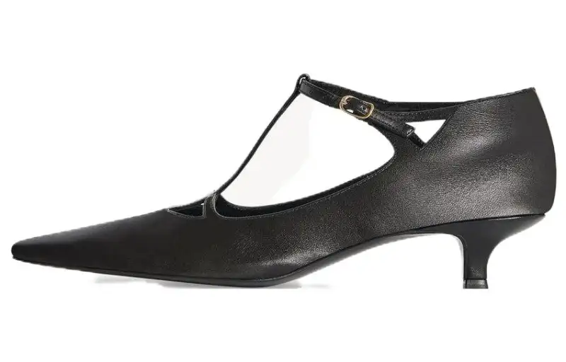 THE ROW Cyd Cow Leather Slim Heel High Heels 3.8cm Women's Dark Brown