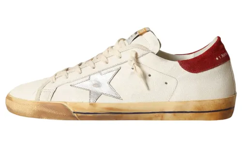 Golden Goose Super Star Leather Low top Stylish Skateboarding Shoes Men's White Distressed