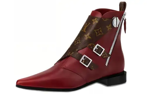 LOUIS VUITTON Jumble Ankle Boots Women's Burgundy