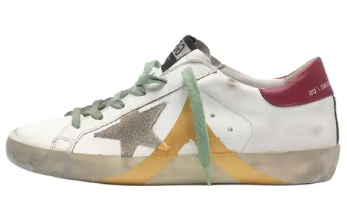 Golden Goose Super Star Skateboard Shoes Women's Low Top White Burgundy