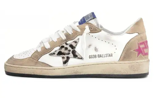 Golden Goose Ball Star Low top Stylish Skateboarding Shoes Women's White Brown