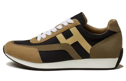 HERMES Chris Leather Low top Casual Shoes Men's Beige