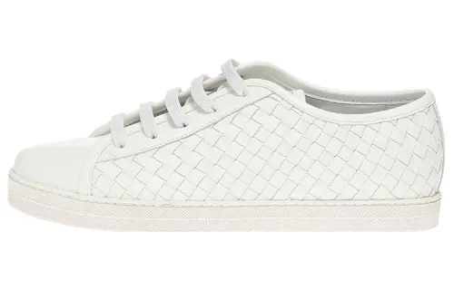 Bottega Veneta Carmel Leather Stylish Skateboarding Shoes Women's White