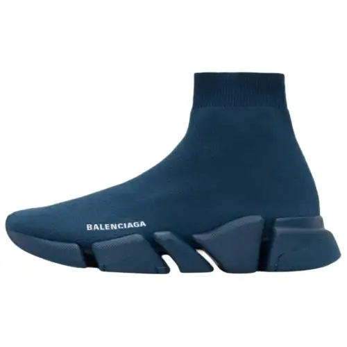 Balenciaga Speed 2.0 Fabric High top Casual Shoes Women's Marine Blue